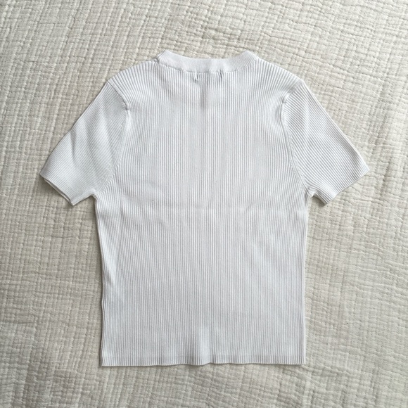 basic white ribbed tee - Picture 2 of 2